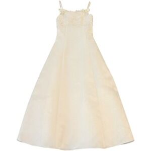 Michaelangelo Girls Ivory Lace Pearl Embroidered Flower Girl Communion Dress 4